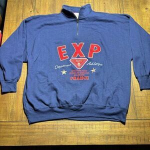 Vintage Y2k Express‎ Athletique Embroidered Sweatshirt 1/4 zip Pullover Paris L
